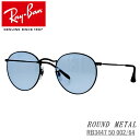 Ray-Ban (レイバン) ラウンドメタル サングラス RB3447 50 002/64 ブラック/ブルーグレー ROUND METAL(4)