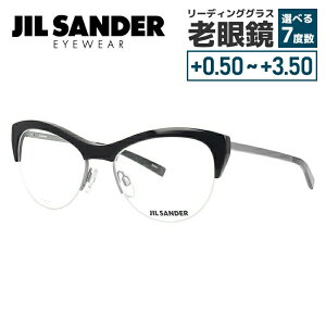 JIL SANDER メガネフレーム 【フォックス型】 おしゃれ老眼鏡 PC眼鏡 スマホめがね 伊達メガネ リーディンググラス 眼精疲労 ジル・サンダー 伊達 眼鏡 J2010-A 54 レディース ファッションメガネ ハイブランド