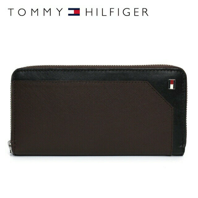 【訳あり】トミーヒルフィガー 財布 TOMMY HILFIGER 長財布 31TL13X030-206（0096-4166/02） ダークブラウン/ブラック 小銭入れ有 財布 ウォレット レザー（本革） トミー シンプル メンズ 男性 夫 彼氏 息子 ビジネス 新社会人 ギフト プレゼント プレゼント 敬老の日