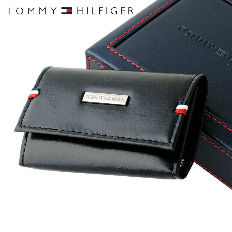 トミーヒルフィガー キーケース（レディース） 【訳あり】トミーヒルフィガー TOMMY HILFIGER キーケース 31TL17X011-001 （0094-5168/01） ブラック （6キーホック） レザー 革 トミー シンプル ワケあり 難あり 男性 夫 彼氏 息子 新社会人 新生活 ビジネス 新社会人 ギフト プレゼント プレゼント 記念日