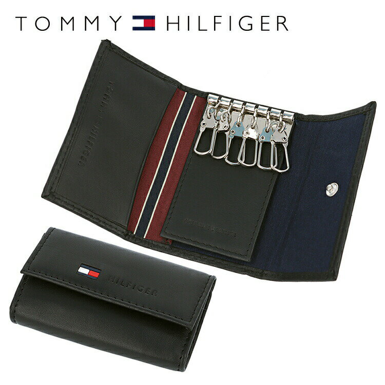 トミーヒルフィガー キーケース（メンズ） トミーヒルフィガー TOMMY HILFIGER キーケース 31TL17X013-001（0094-5474/01） ブラック （6キーホック） レザー 革 トミー シンプル メンズ 男性 夫 彼氏 息子 新社会人 フレッシャーズ 新生活 ビジネス 新社会人 ギフト プレゼント プレゼント 記念日