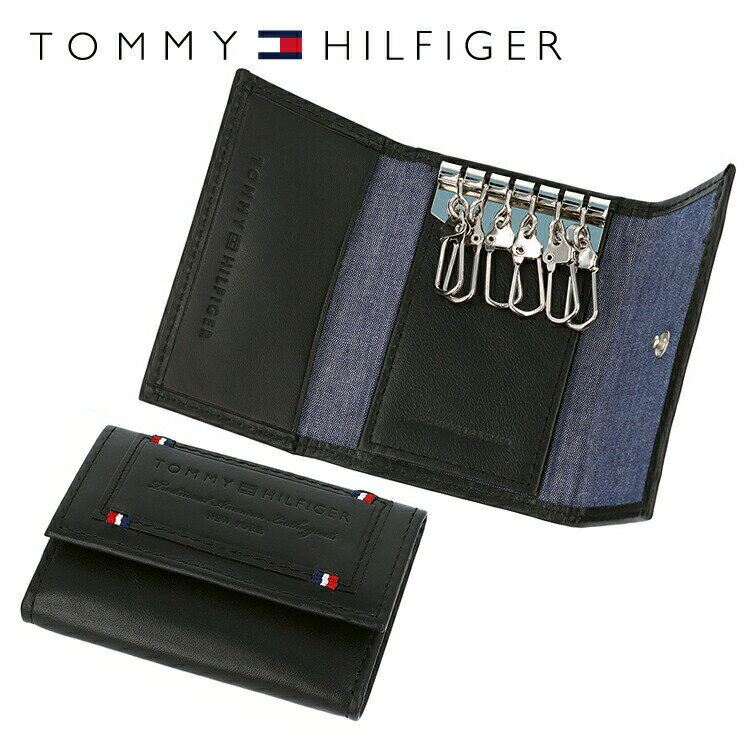 トミーヒルフィガー キーケース（レディース） トミーヒルフィガー TOMMY HILFIGER キーケース 31TL17X015-001（0094-5641/01） ブラック （6キーホック） レザー 革 トミー シンプル メンズ 男性 夫 彼氏 息子 新社会人 フレッシャーズ 新生活 ビジネス 新社会人 ギフト プレゼント プレゼント 記念日