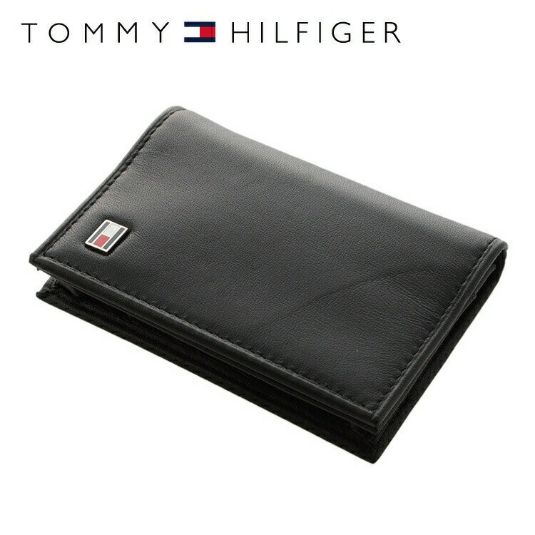 トミーヒルフィガー カードケース TOMMY HILFIGER 名刺入れ 31TL20X011-001（0096-4512/01） ブラック レザー（革） トミー シンプル メンズ 男性 夫 彼氏 息子 新社会人 フレッシャーズ 新生活 ビジネス 新社会人 ギフト プレゼント プレゼント