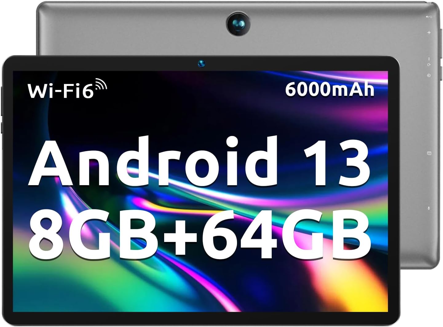 タブレット Wi-Fi Android13 10.1インチ 8GB(4GB+4GB拡張) RAM 64GB ROM 1TB拡張可 6000mAh大容量バッテリー 1280*800IPS 4コアCPU GMS認証 Bluetooth5.0 2.4G/5G Wi-Fi 分割画面機能搭載 Widevine L1サポートOTG転送サポート