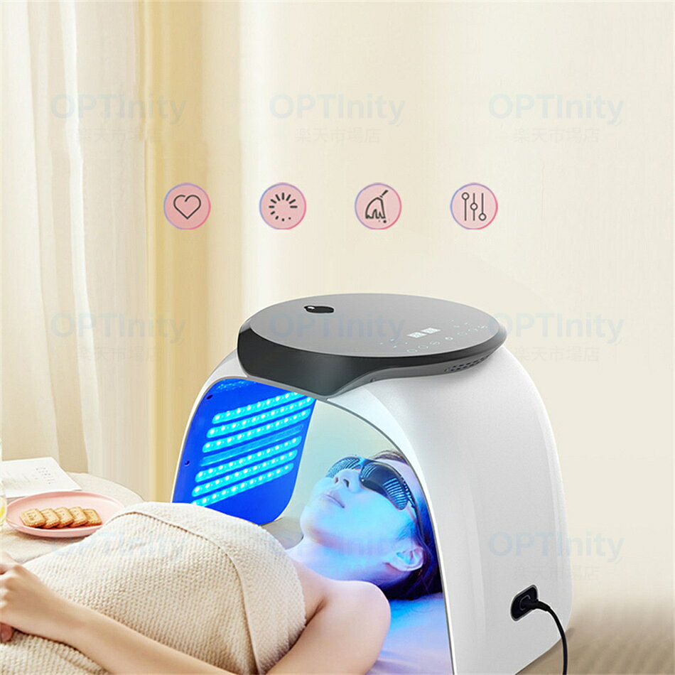 OPTInity 楽天市場店の光エステ LED美顔器 7色LED光 ナノ噴霧機能付き 美顔マスク コラーゲンマシン 光美容器 自宅用美顔器 スキンケア フェイスケア LED エイジングケア led 美顔器 美肌ニキビ 美容器 蒸気美顔 乾燥 目元 複合美顔器 本格フォトフェイシャル 家庭用 美容家電 プレゼント 母の日｜アングル2