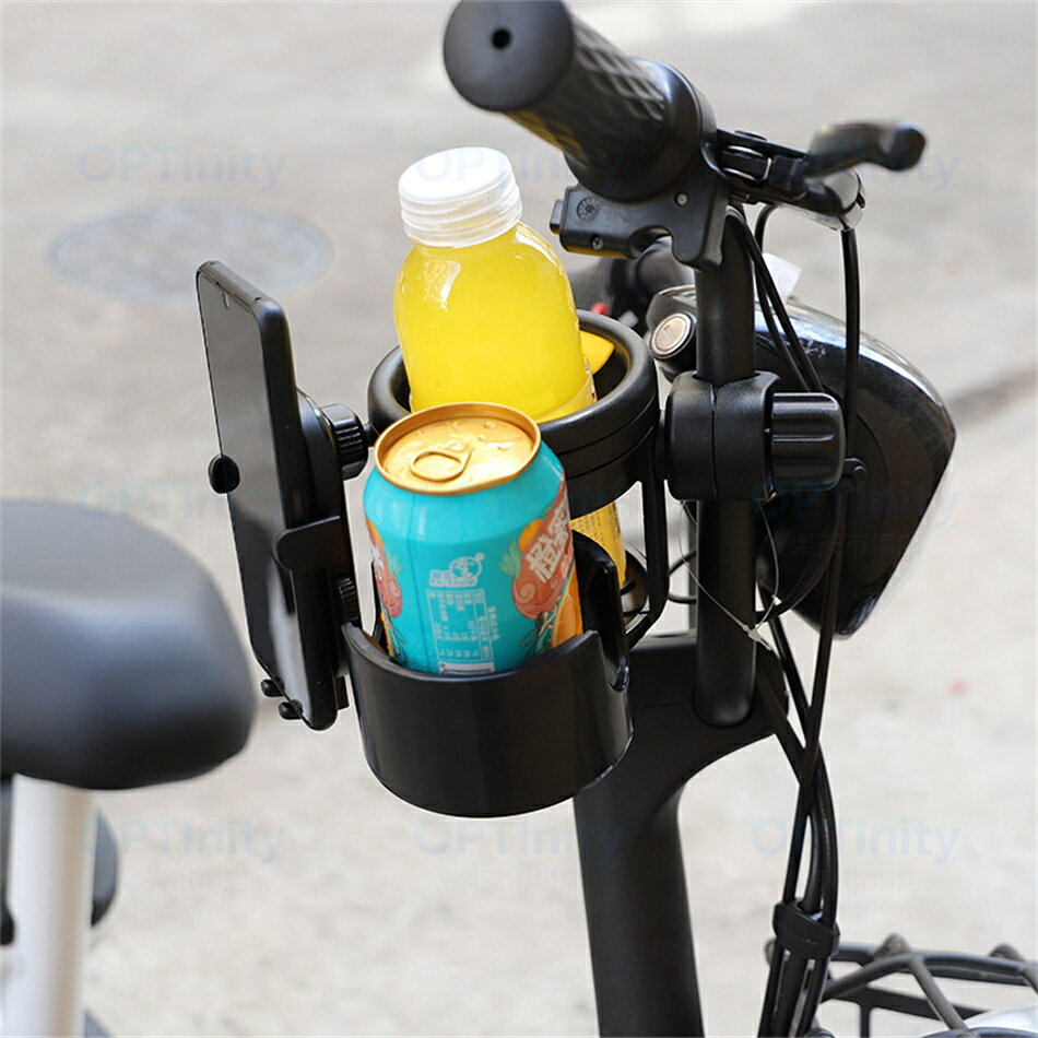 OPTInity 楽天市場店の4way対応 スマホ対応 カー ドリンクホルダー 2in1 自転車 カップホルダー 哺乳瓶 飲み物 ホルダー おしゃれ キッズ 人気 ボトルホルダー 360度回転 角度調整 取り付け 収納便利 携帯電話収納 ベビー 赤ちゃん 子供用 ペットボトル かわいい 水分補給 収納カバー｜アングル2