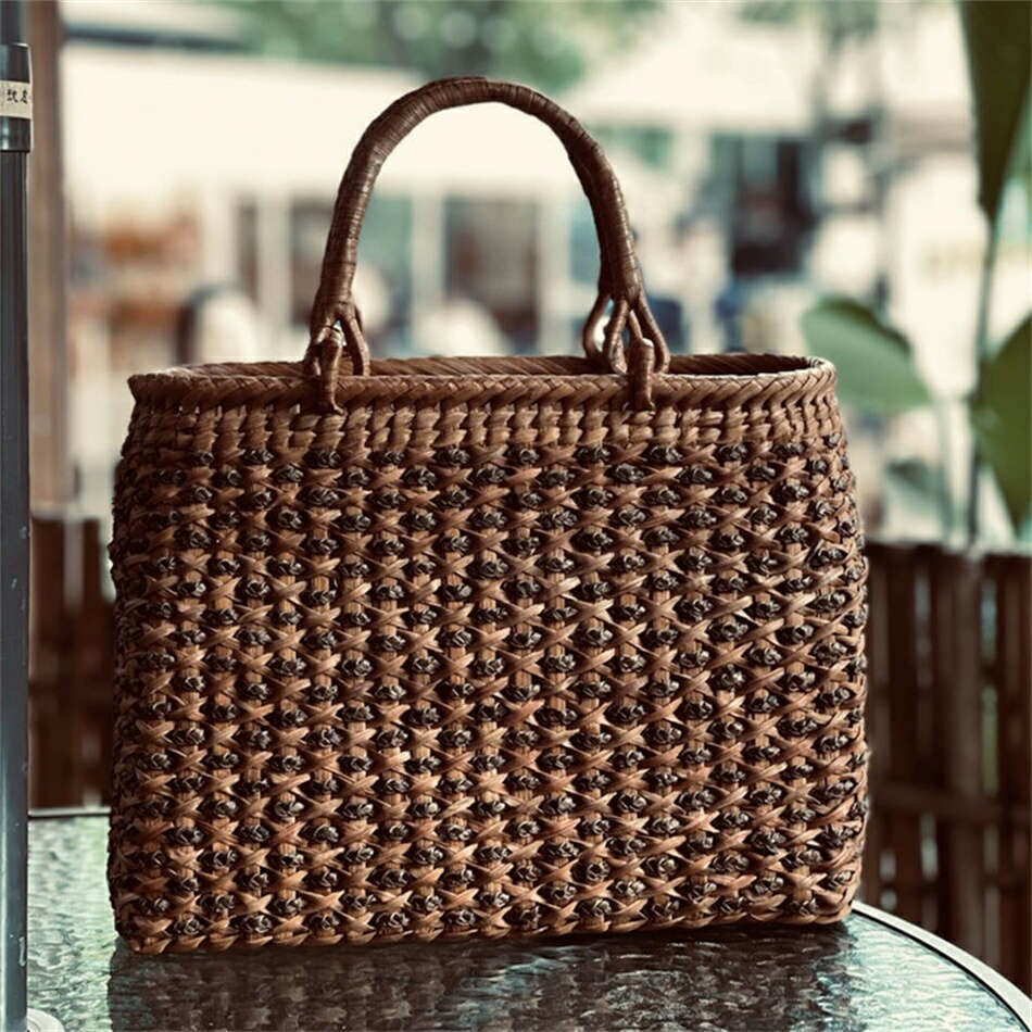 乐天商城 - 山葡萄かごバッグ ハンドメイド 山葡萄籠バッグ レディースハンドバッグ 最高級 手編み バッグ 手作り 職人 ハンドメイド 山葡萄籠バッグ レディースハンドバッグ レディース 通勤 おしゃれ かご トートバッグ カゴバッグ 籠バッグ 母の日 プレゼント