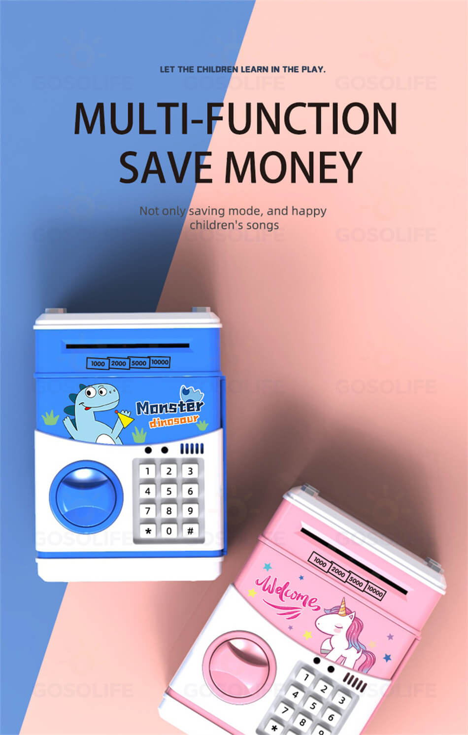 子供用貯金箱 電子貯金箱 金庫型 4桁暗証番号 パスワード設定 音楽付き 硬貨 紙幣 大容量 セキュリティ 貯金箱カレンダー 貯金箱 子供用貯金箱 電子貯金箱 金庫型 子供用音楽貯金箱 貯金箱 紙幣 atm お札 箱 収納 ケース 貯金 専用 楽器大全 誕生日 プレゼント 2