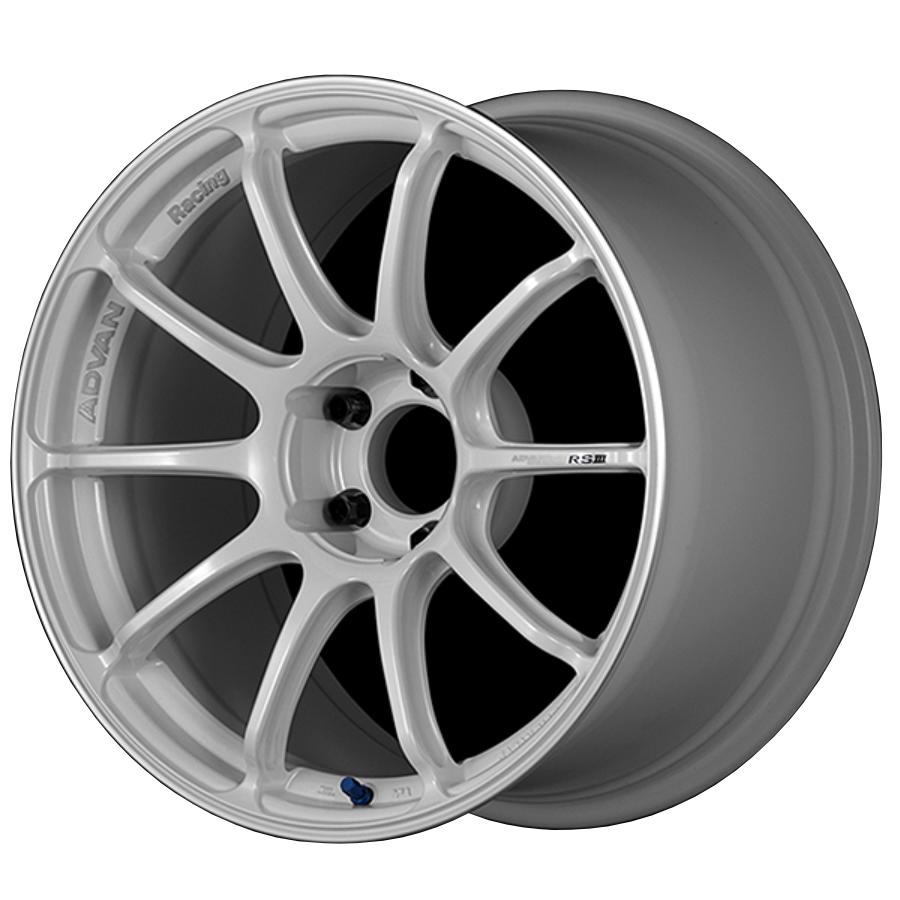 ヨコハマ アドバン レーシング RS3 アルミホイール 18×9.5J　5/114.3　+45 レーシングホワイトメタリック＆リング V3815離島・沖縄配送不可