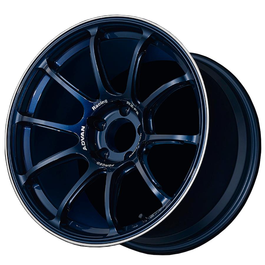 ヨコハマ アドバン レーシング RZ-F2 アルミホイール 18×8.5J　5/114.3　+38 レーシングチタニウムブルー&リング V3288 離島・沖縄配送不可