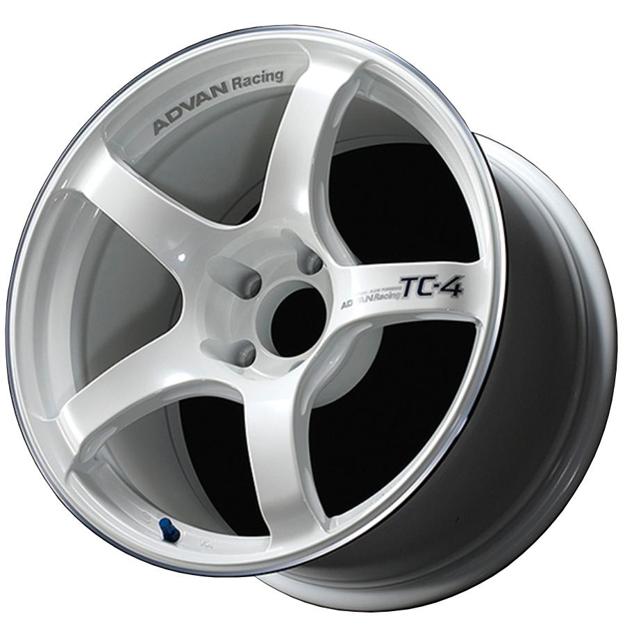 ヨコハマ アドバン レーシング TC4 アルミホイール 18×8.5J 5/114.3 38 レーシングホワイトメタリック＆リング V3613 離島 沖縄配送不可