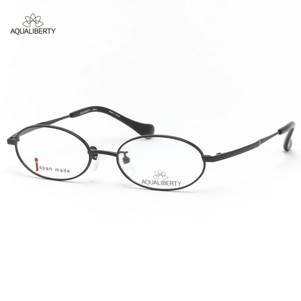 Rakuten - アクアリバティ メガネ AQ22521 BK 48 AQUALIBERTY 楕円 黒ぶち くろぶち チタニウム 軽い 日本製 MADE IN JAPAN メンズ レディース