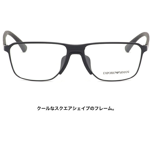電脳眼鏡のエンポリオアルマーニ EMPORIO ARMANI メガネ EA1089F 3001 56サイズ スクエア シャープ スポーティ スマート マット ブラック かっこいい エンポリオアルマーニEMPORIOARMANI メンズ レディース｜アングル3