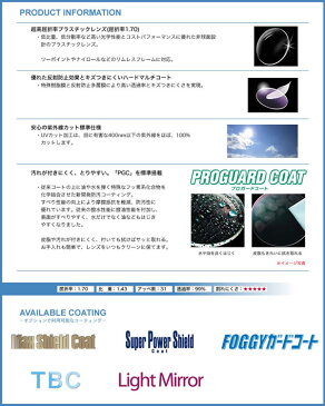 お客さまに合わせた快適な視界を提供。TOKAI (東海光学) 内面非球面レンズ「ベルーナ JX-SD (1.70)」