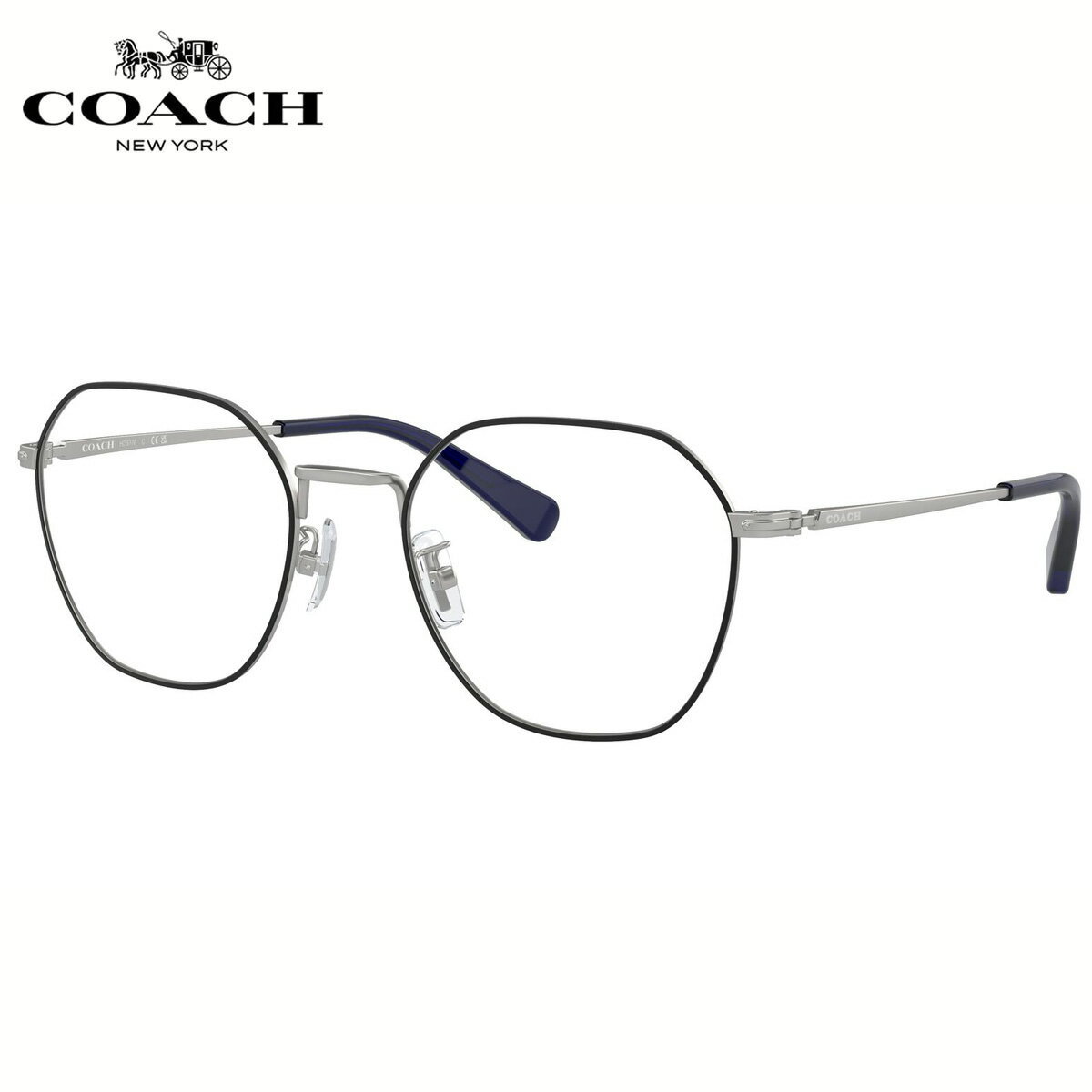 Metal Frame - コーチ HC5170 9001 52 メガネ COACH ヘキサゴン 六角形 シルバー メンズ レディース