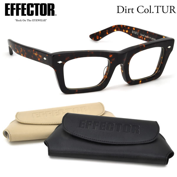 楽天電脳眼鏡エフェクター DIRT TUR 53サイズ メガネ UVカット仕様伊達メガネレンズ付 EFFECTOR × DIET BUTCHER SLIM SKIN ダイエットブッチャースリムスキン ダート 日本製 メンズ レディース