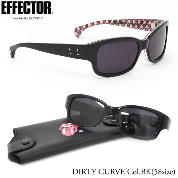 エフェクター DIRTY CURVE BK 56サイズ サングラス EFFECTOR × The Rolling Stones ザ・ローリング・ストーンズ ダーティーカーブ ローリングストーンズ ウエリントン 日本製 メンズ レディース