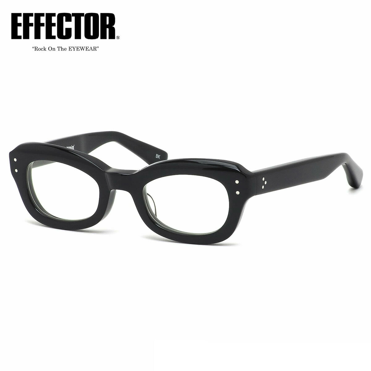 エフェクター メガネ Lightnin' BK 47 UVカット 伊達メガネレンズ付 EFFECTOR ライトニン デルタシリーズ 人気 おしゃれ 太フレーム ...