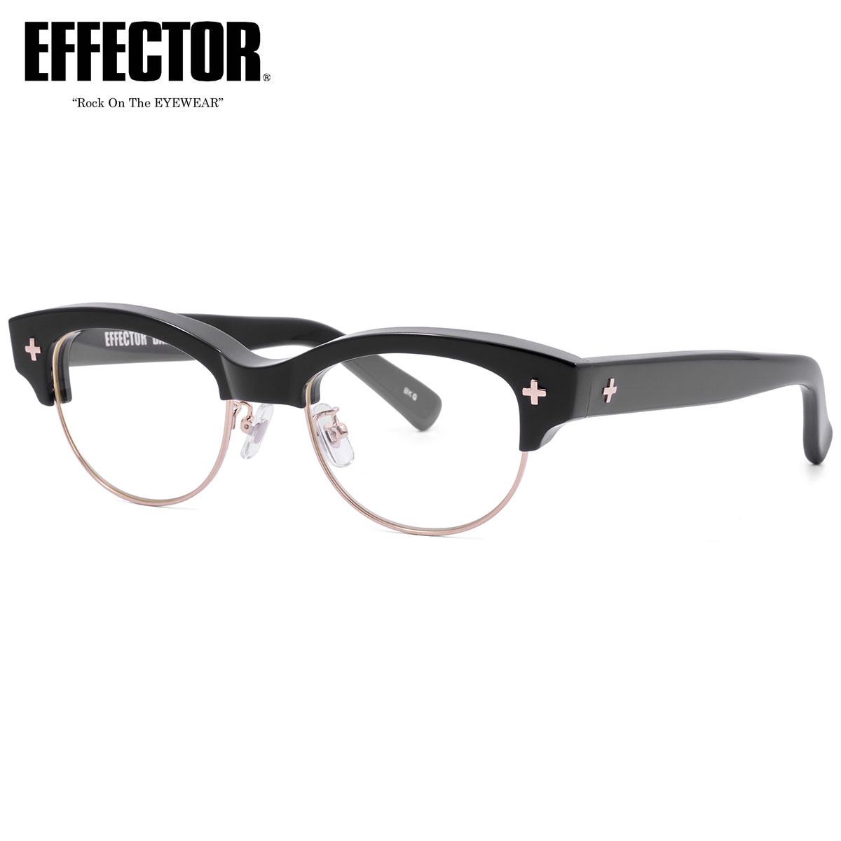 エフェクター BALLAD BKG 50 メガネ 伊達メガネレンズ付 EFFECTOR バラード バラッド サーモント ゴールドメタル made in Japan 日本製 鯖江 国産 メンズ レディース
