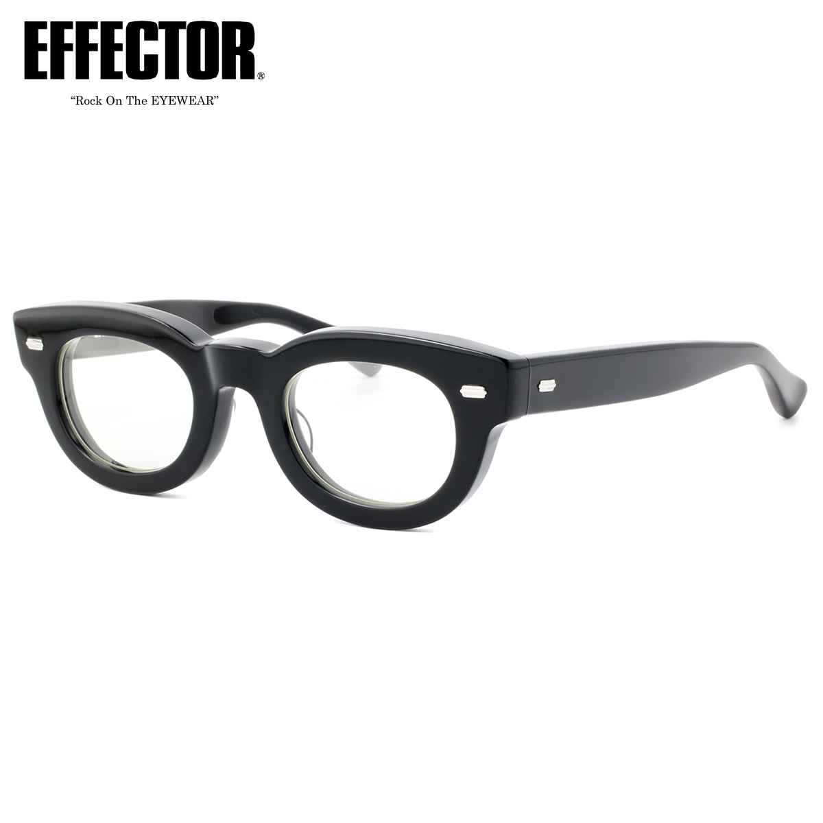 エフェクター メガネ CLUSTER BK 46 UVカット 伊達メガネレンズ付 EFFECTOR クラスター 日本製 鯖江 国産 メンズ レディース