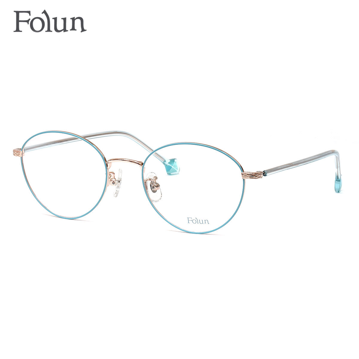 フォルン FL2027 GD/BL 50 メガネ Folun βチタン レディース(4.0)