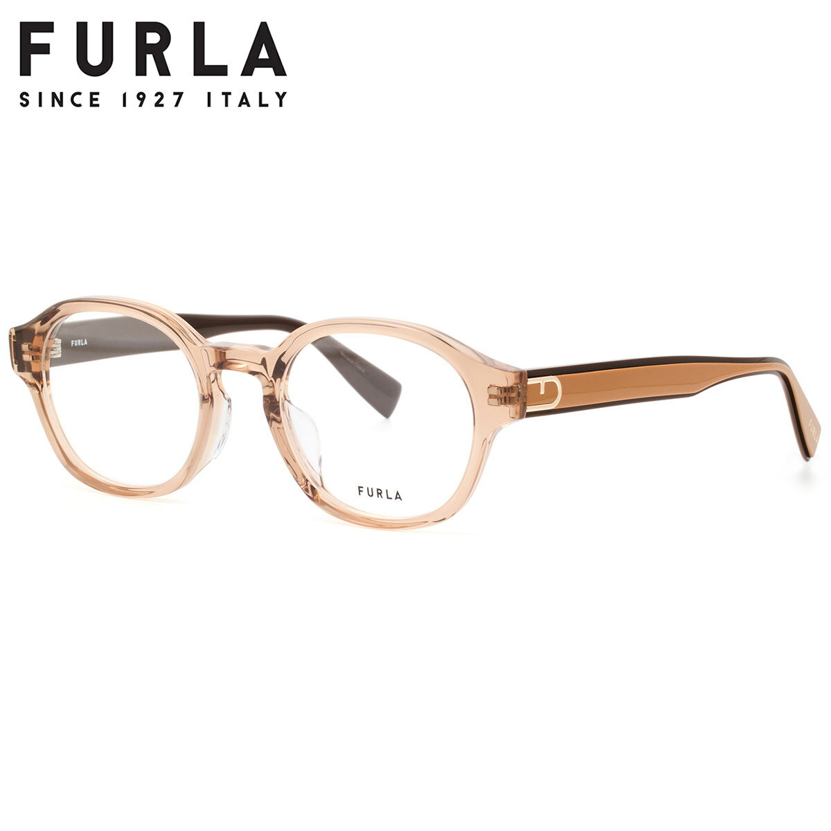 乐天商城 - フルラ VFUA88J 0893 48 メガネ FURLA クリア トランスペアレント アーチロゴ ブラウン系 ローブリッジフィット アジアンフィット レディース