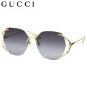 グッチ グッチ サングラス GG0651S 002 59 GUCCI インターロッキングロゴ GG フォーク型テンプル エナメル ふちなし 六角形 日本製 レディース ツーポイント リムレス