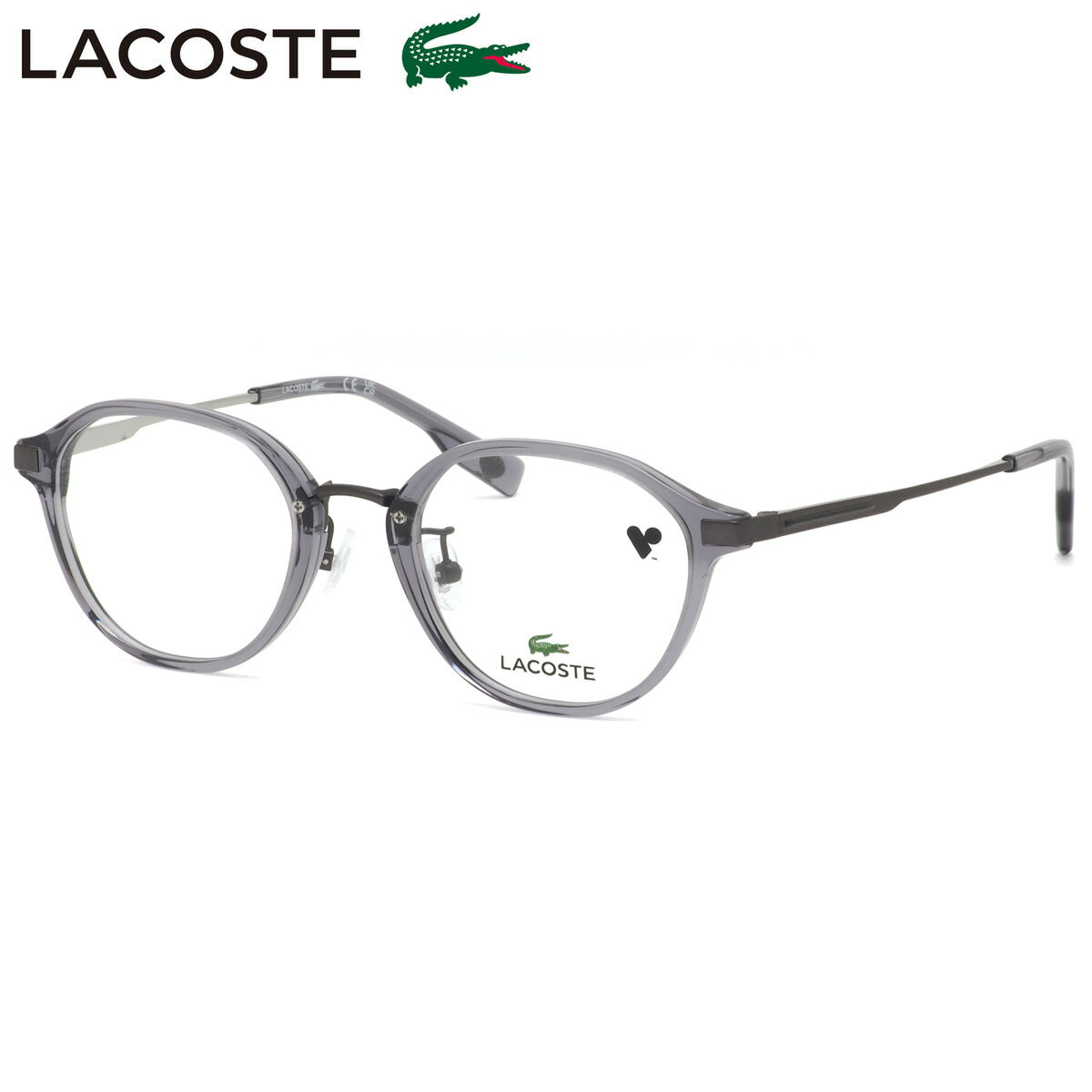 ラコステ L2958LB 035 48 メガネ LACOSTE クラウンパント クリアグレー ガンメタ βチタン ローブリッジフィット メンズ レディース