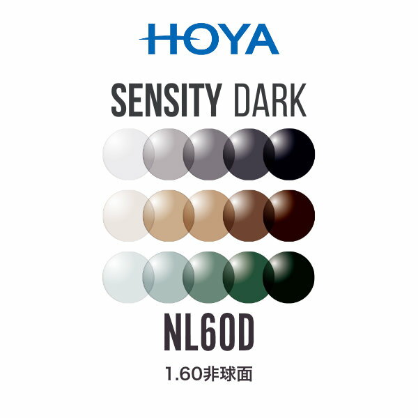 ニュールックス1.60 センシティダーク 1.60非球面 可視光調光レンズ HOYA NULUX 1.60 SENSITY DARK ホ..