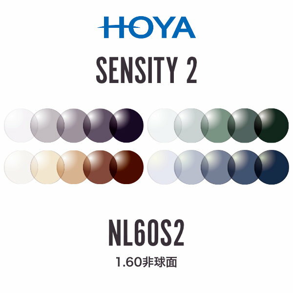 ニュールックス1.60 センシティ2 1.60非球面 調光レンズ HOYA NULUX 1.60 SENSITY2 ホヤ 度付き