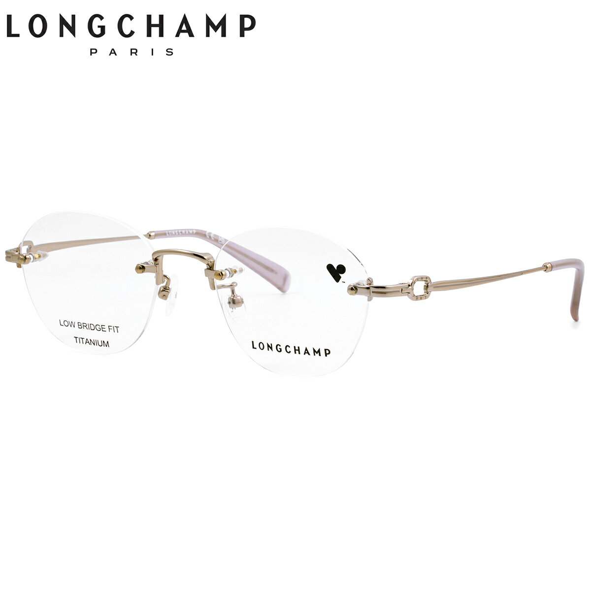 ロンシャン LO2541LBJ 770 49 メガネ LONGCHAMP 縁なし リムレス チタニウム 軽量 レディース