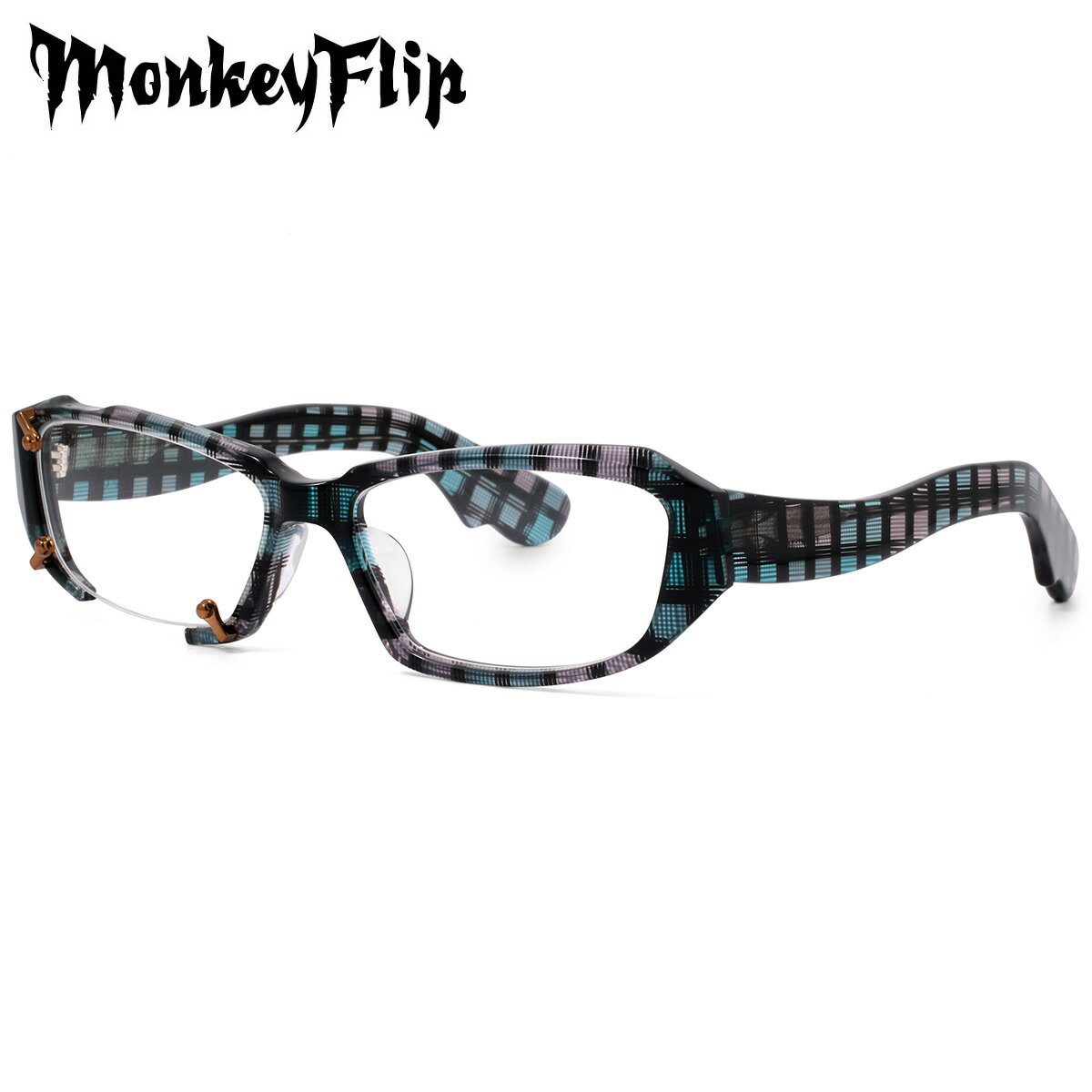 モンキーフリップ 斎 C5 57 メガネ Monkey Flip MonkeyFlip Collection コレクション いつき 格子柄 チェック メンズ レディース(4.0)