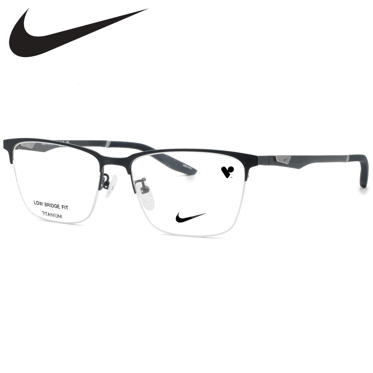 Rakuten - ナイキ 6088LB 411 54 メガネ NIKE ハーフリム ナイロール ローブリッジフィット 軽い 軽量 メンズ レディース