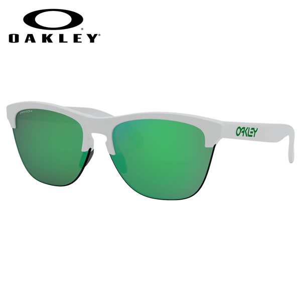 オークリー OAKLEY サングラス OO9374-15-63 FROGSKINS LITE フロッグスキンライト ナイロール ハーフリム Matte White / Prizm Jade キーホールブリッジ オークレー かっこいい メンズ レディース