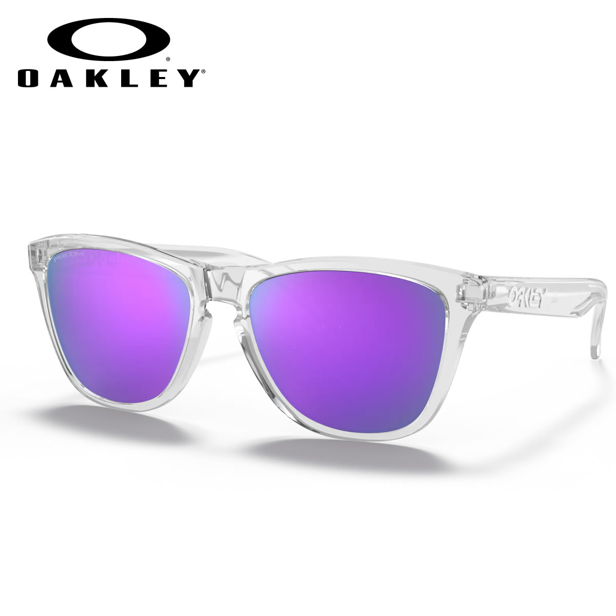 オークリー OO9245-96-54 サングラス OAKLEY FROGSKINS フロッグスキン プリズム ミラーレンズ Polished Clear/Prizm Violet Low Bridge Fit アジアンフィット メンズ レディース