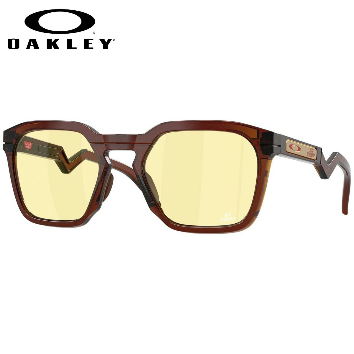 オークリー OO9533-10-54 サングラス OAKLEY HSTN SQ ハウストン スクエア ハンドレッド・シーヴズ 100 THIEVES プリズム 100T Dark Amber/Prizm Gaming オークレー メンズ レディース [26N1OO]