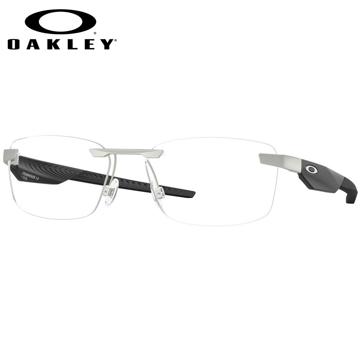 Metal Frame - オークリー OX3126-04-57 メガネ OAKLEY ステーキハウス1.0 STEAKHOUSE 1.0 Satin Chrome オークレー 縁無し メンズ レディース [26N1OO]