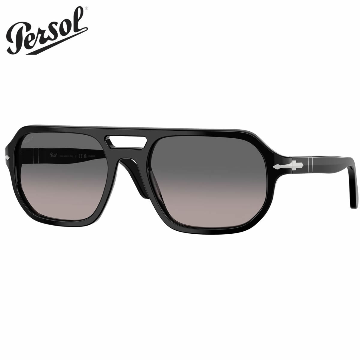 D & G - ペルソール PO3393S 95/M3 56 サングラス Persol Guido 偏光サングラス ダブルブリッジ シルバーアロー メフレクト グラデーションレンズ MADE IN ITALY メンズ レディース [26N1Pe]