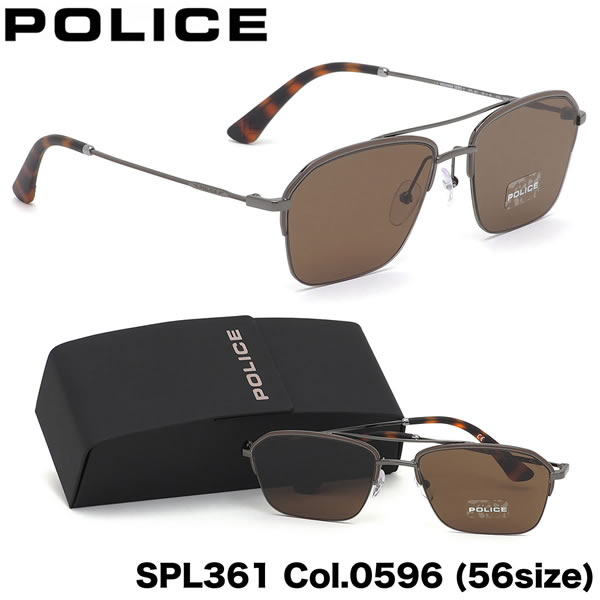 楽天電脳眼鏡ポリス POLICE サングラス SPL361 0596 56サイズ HIGHWAYZERO1 フラットレンズ トレンド ツーブリッジ ポリス POLICE メンズ レディース