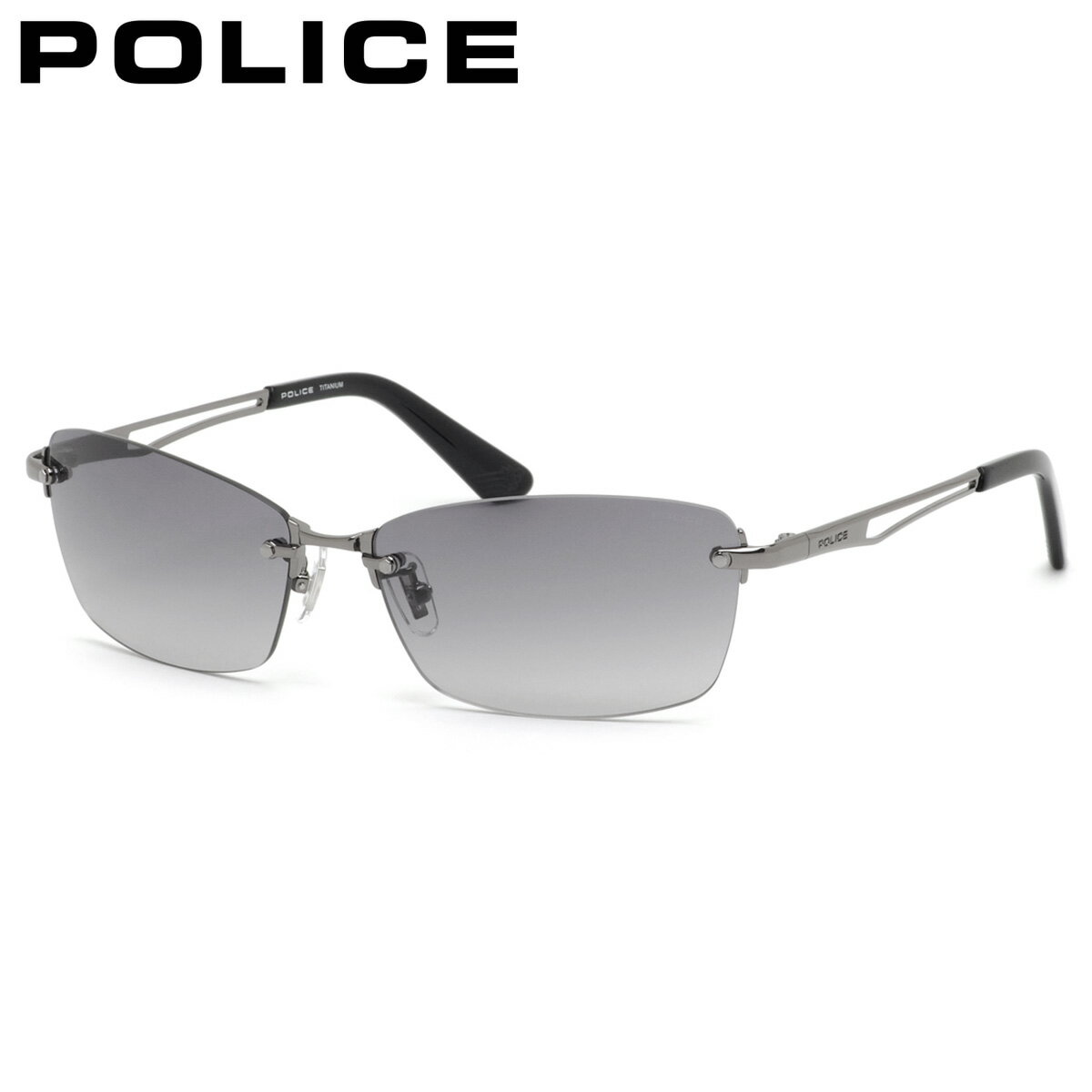 乐天商城 - ポリス サングラス 国内正規販売店 SPLQ06J 568N 60 サングラス POLICE KNIGHT ナイト チタン ツーポイント リムレス POLICE 度付き イタリア ブランド 人気 おしゃれ メンズ レディース