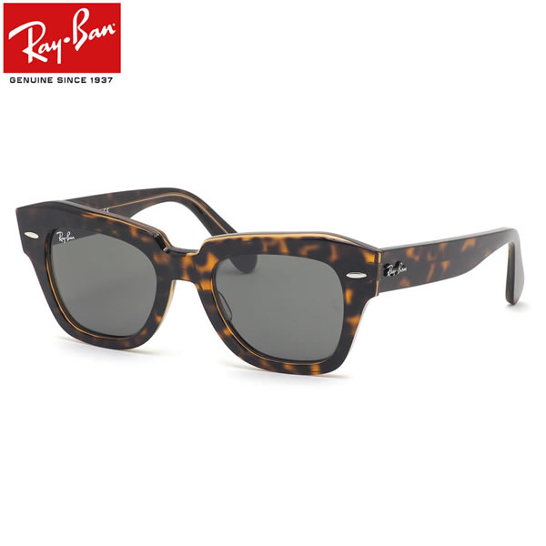 レイバン Ray-Ban サングラス RB2186 1292B1 49サイズ STATE STREET 1292/B1 ステートストリート ウェリントン べっ甲 デミ ハバナ ドライブ アウトドア 度数付き対応 メンズ レディース