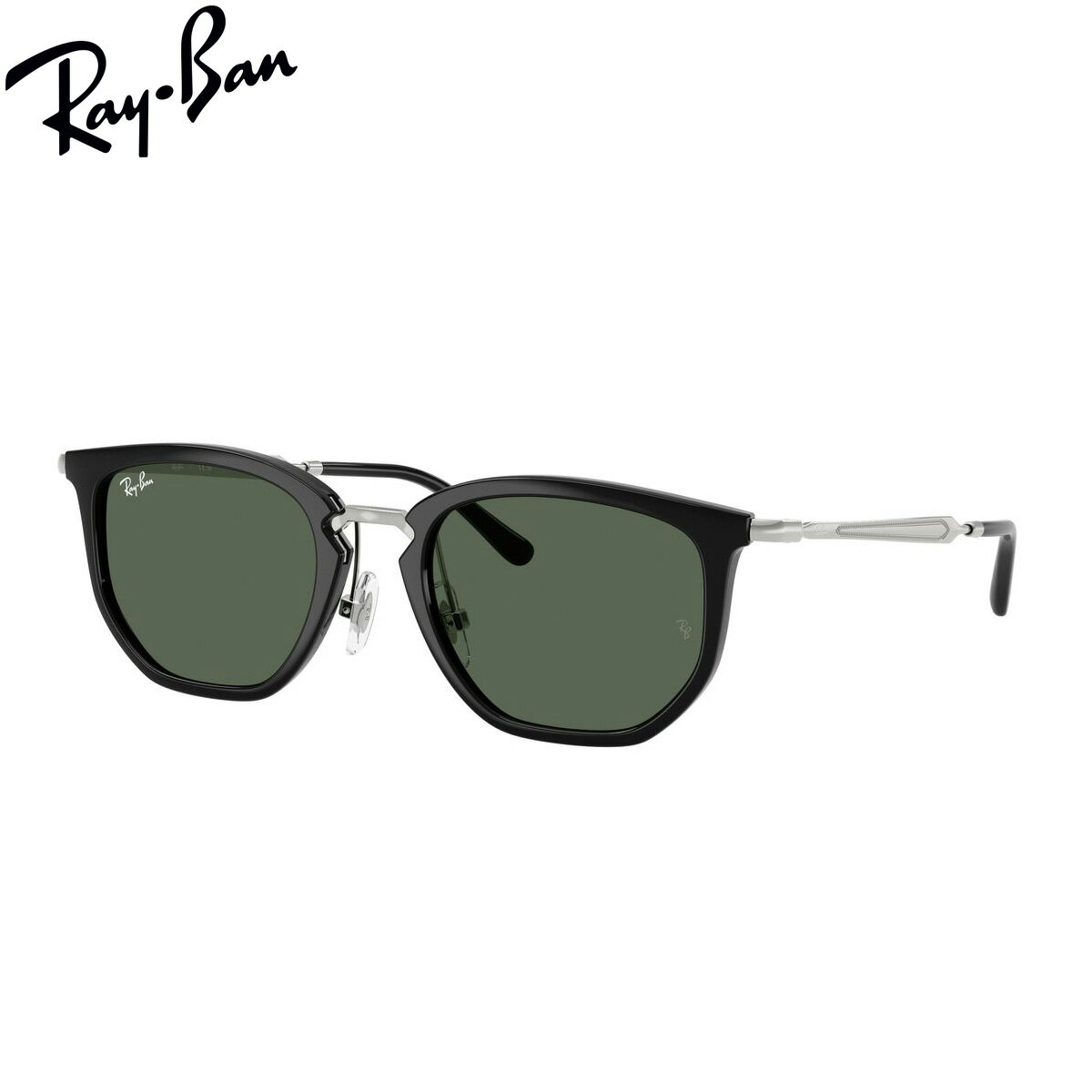 Rakuten - Ray-Ban RJ9085S 100/71 46 キッズ用サングラス レイバン 黒 グリーンレンズ イレギュラーシェイプ 変形 五角形 [26N1RJ]