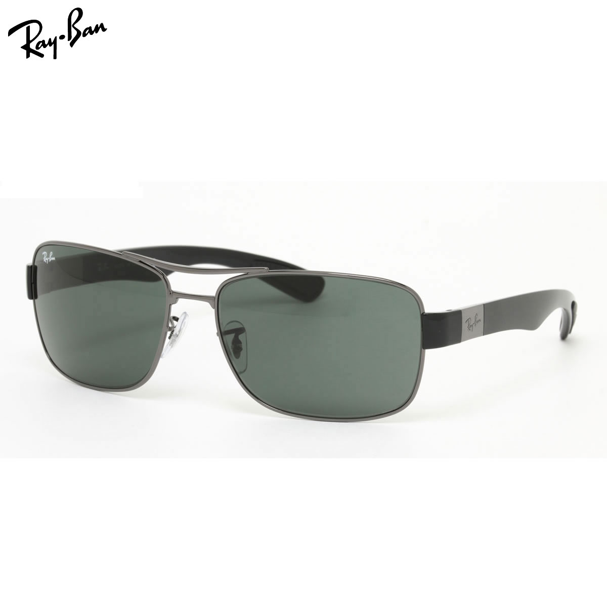 乐天商城 - レイバン サングラス Ray-Ban RB3522 004/71 64サイズ レイバン RAYBAN 00471 ツーブリッジ ダブルブリッジ スクエア 度数付き対応 メンズ レディース