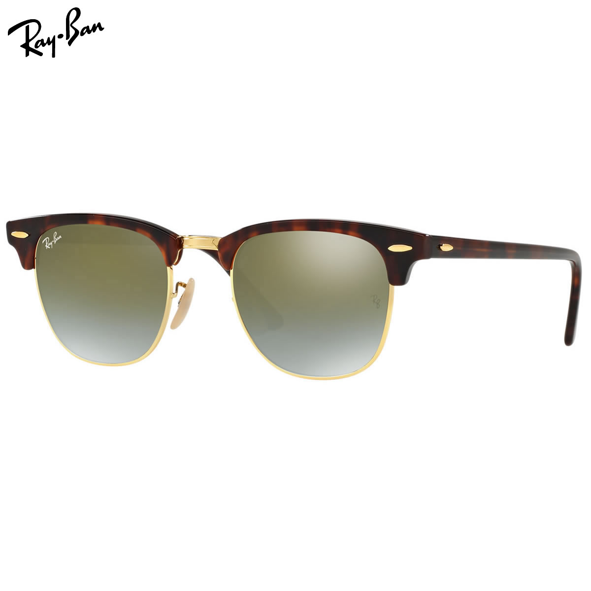 レイバン サングラス ミラー クラブマスター Ray-Ban RB3016 990/9J 51サイズ レイバン RAYBAN CLUBMASTER FLASH LENSES GRADIENT 9909J サーモント ブロー べっ甲 べっこう ミラー ICONS アイコン 度数付き対応 メンズ レディース