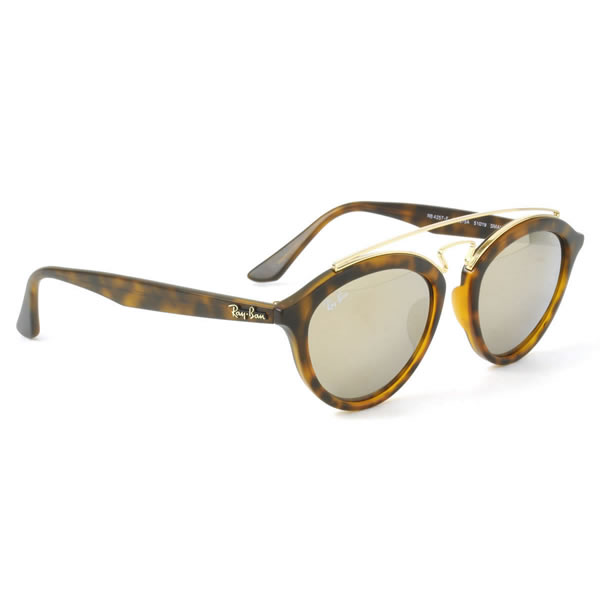 レイバン サングラス ミラー ギャッツビー2 Ray-Ban RB4257F 60925A 51サイズ レイバン RAYBAN GATSBY II FLASH LENSES 6092/5A ギャツビー ツーブリッジ ダブルブリッジ べっ甲 べっこう ミラー フルフィット 度数付き対応 メンズ レディース