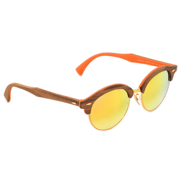 レイバン サングラス ミラー クラブラウンド ウッド Ray-Ban RB4246M 12187O 51サイズ レイバン RAYBAN CLUBROUND WOOD FLASH LENSES 1218/7O CLUBMASTER クラブマスター ROUND METAL ラウンドメタル サーモント ブロー 木製 丸メガネ ミラー ICONS アイコン メンズ レ…