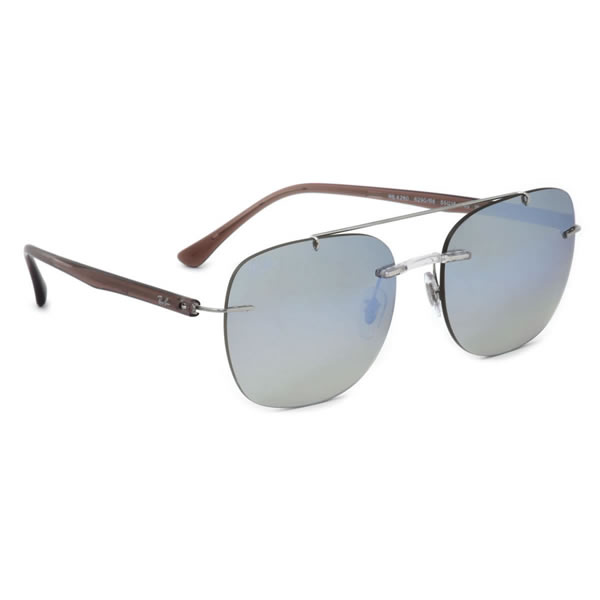 レイバン サングラス ミラー テック ライトレイ Ray-Ban RB4280 6290B8 55サイズ レイバン RAYBAN TECH LIGHT RAY FLASH LENSES GRADIENT 6290/B8 ツーブリッジ ダブルブリッジ フチなし ツーポイント ミラー 度数付き対応 メンズ レディース 2