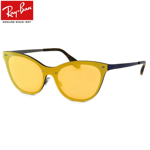 レイバン サングラス Ray-Ban RB3580N 90377J 143サイズ BLAZE ブレイズ レディースモデル RayBan キャッツ キャッツアイ FLASH LENSES フラットレンズ シールドレンズ 一眼 べっ甲 べっこう ミラー ツーポイント