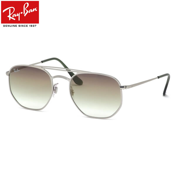 Ray-Ban レイバン サングラス RB3609 91420R 54サイズ 銀 緑 グラデーションレンズ ヘキサンゴン 六角形 ダブルブリッジ おしゃれ レト..