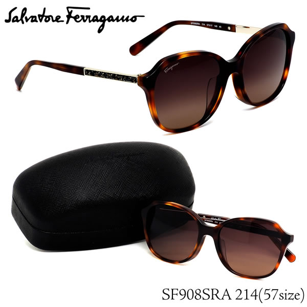 フェラガモ フェラガモ Ferragamo サングラス SF908SRA 214 57サイズ サルバトーレフェラガモ べっ甲 べっこう Made in Italy レディース